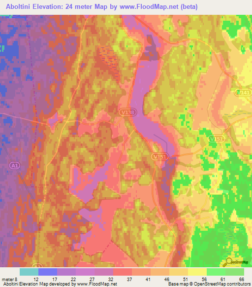 Aboltini,Latvia Elevation Map