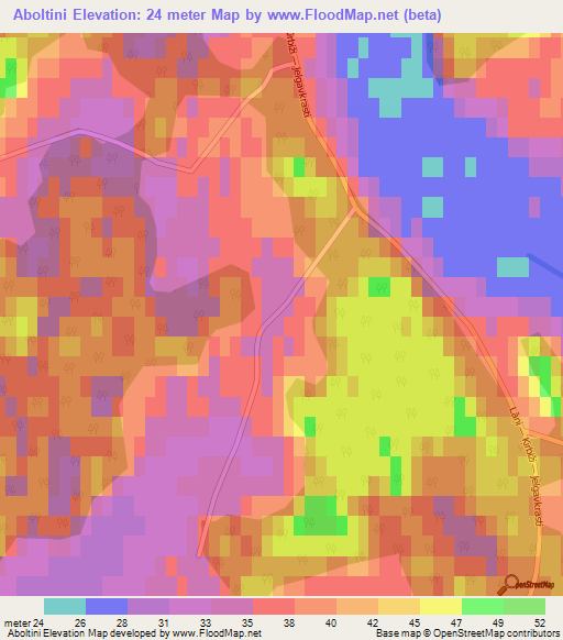 Aboltini,Latvia Elevation Map