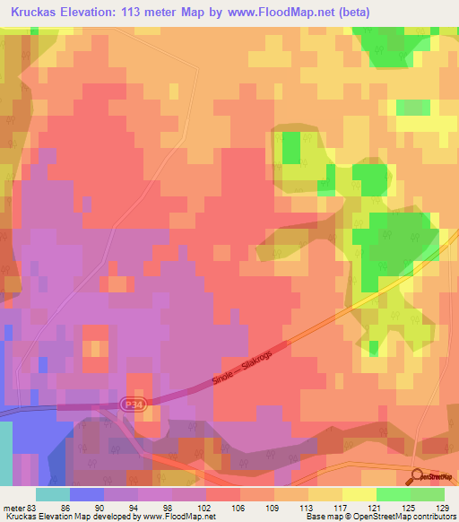 Kruckas,Latvia Elevation Map