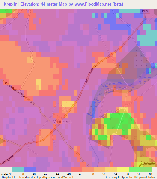 Kreplini,Latvia Elevation Map