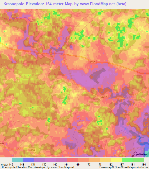 Krasnopole,Latvia Elevation Map