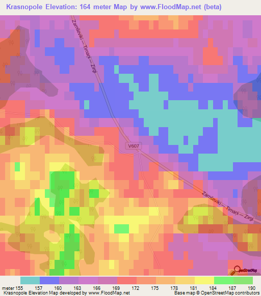 Krasnopole,Latvia Elevation Map