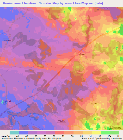 Koninciems,Latvia Elevation Map