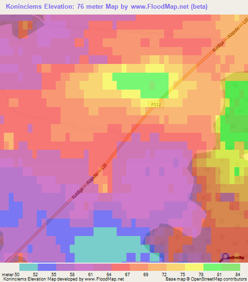 Koninciems,Latvia Elevation Map