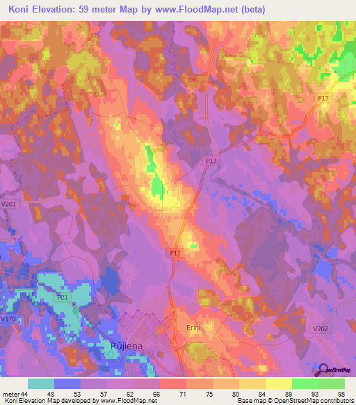 Koni,Latvia Elevation Map