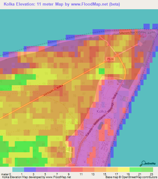 Kolka,Latvia Elevation Map