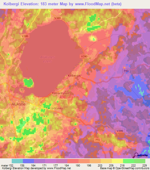 Kolbergi,Latvia Elevation Map