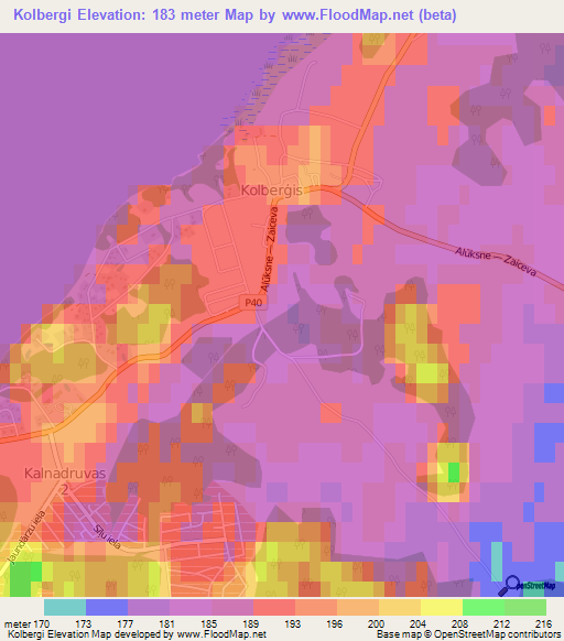 Kolbergi,Latvia Elevation Map