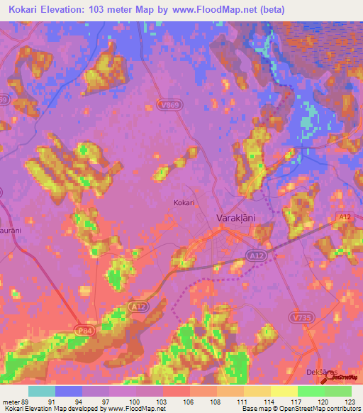 Kokari,Latvia Elevation Map