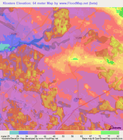 Klostere,Latvia Elevation Map