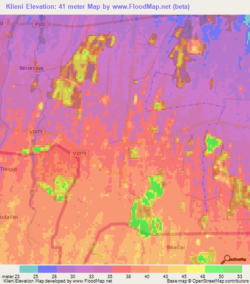 Klieni,Latvia Elevation Map