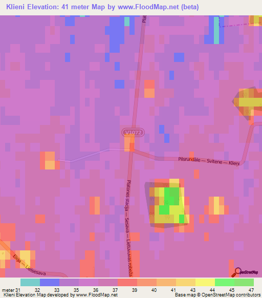 Klieni,Latvia Elevation Map