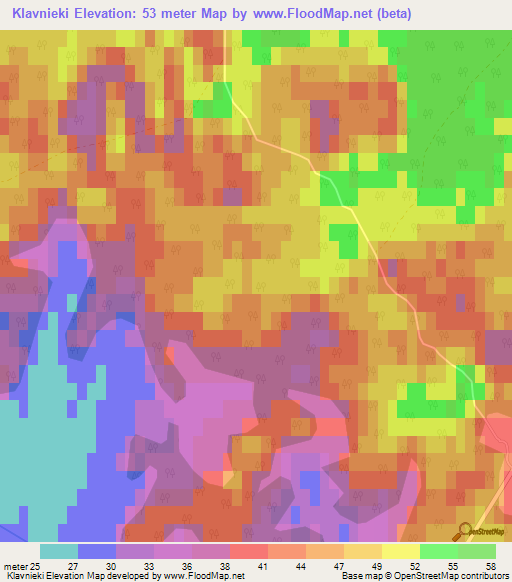 Klavnieki,Latvia Elevation Map