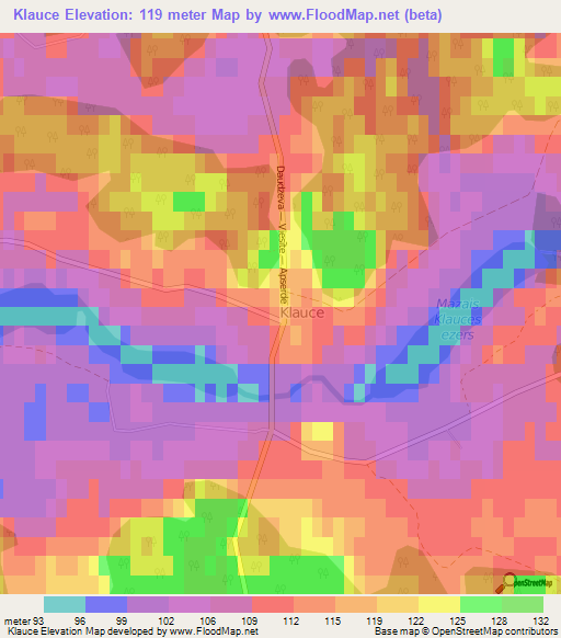 Klauce,Latvia Elevation Map