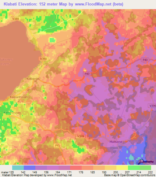 Klabati,Latvia Elevation Map