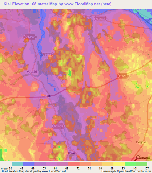 Kisi,Latvia Elevation Map