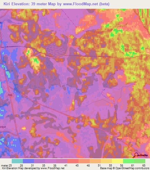 Kiri,Latvia Elevation Map