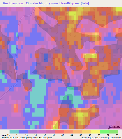 Kiri,Latvia Elevation Map