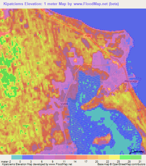 Kipatciems,Latvia Elevation Map