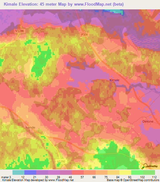 Kimale,Latvia Elevation Map