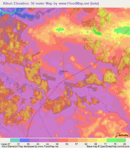 Kikuri,Latvia Elevation Map