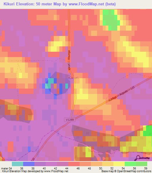 Kikuri,Latvia Elevation Map