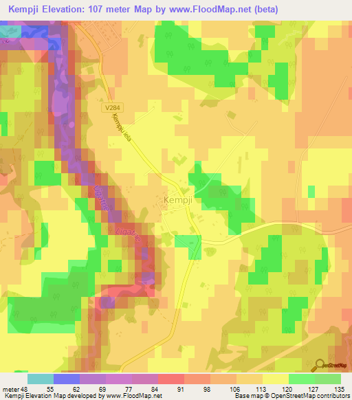 Kempji,Latvia Elevation Map