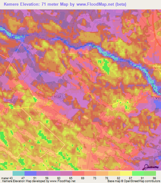 Kemere,Latvia Elevation Map