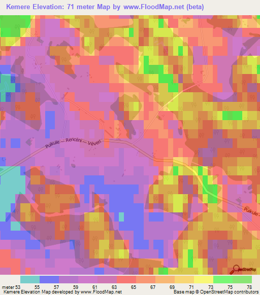 Kemere,Latvia Elevation Map