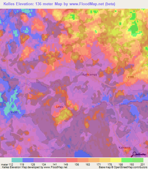 Kelles,Latvia Elevation Map