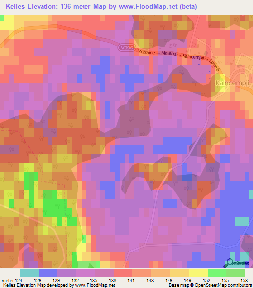 Kelles,Latvia Elevation Map