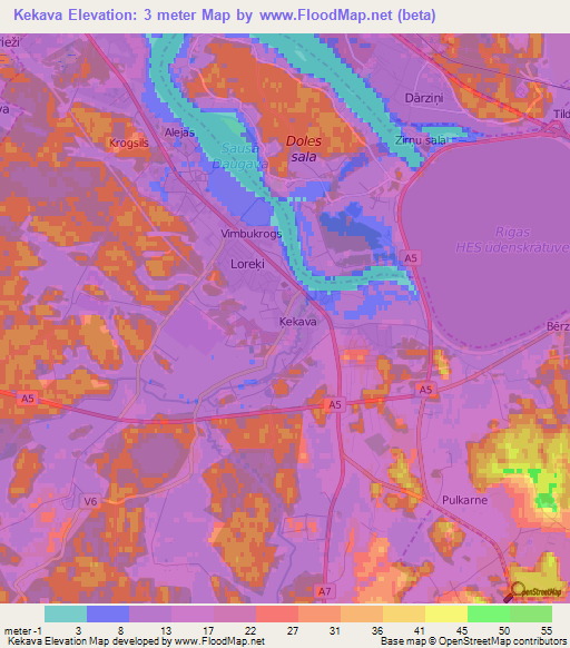 Kekava,Latvia Elevation Map