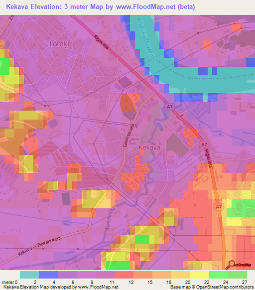 Kekava,Latvia Elevation Map