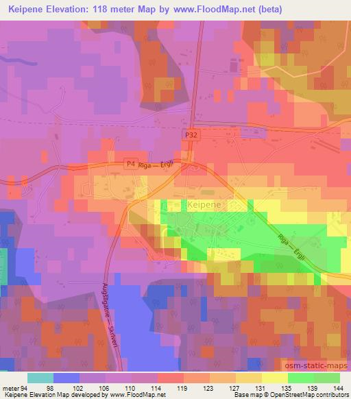 Keipene,Latvia Elevation Map