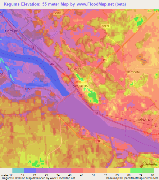 Kegums,Latvia Elevation Map