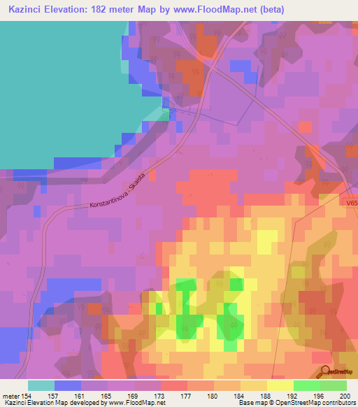 Kazinci,Latvia Elevation Map