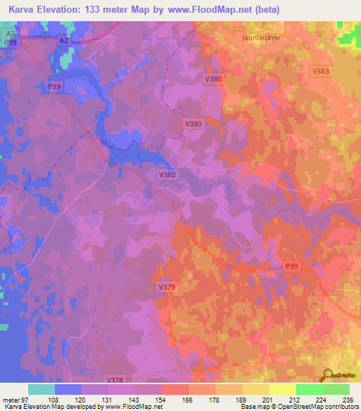 Karva,Latvia Elevation Map