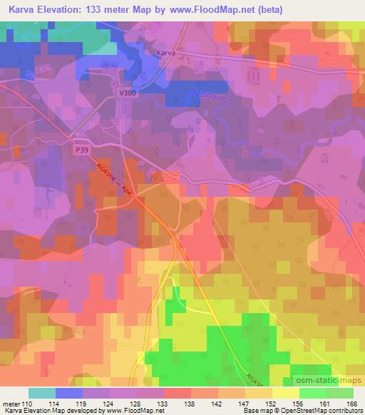 Karva,Latvia Elevation Map