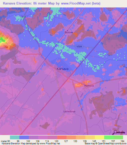 Karsava,Latvia Elevation Map