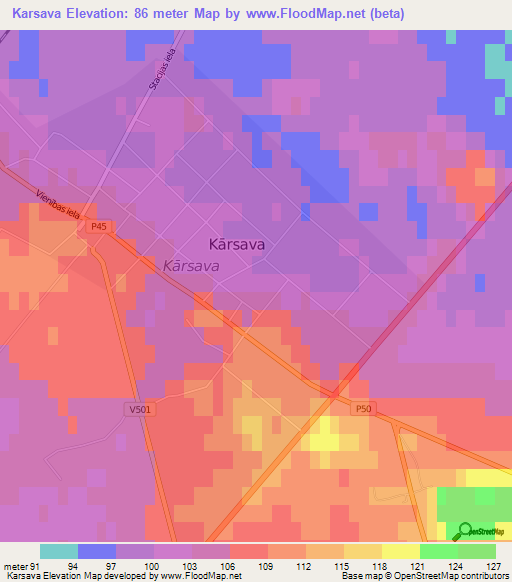 Karsava,Latvia Elevation Map