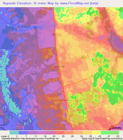 Kapsede,Latvia Elevation Map