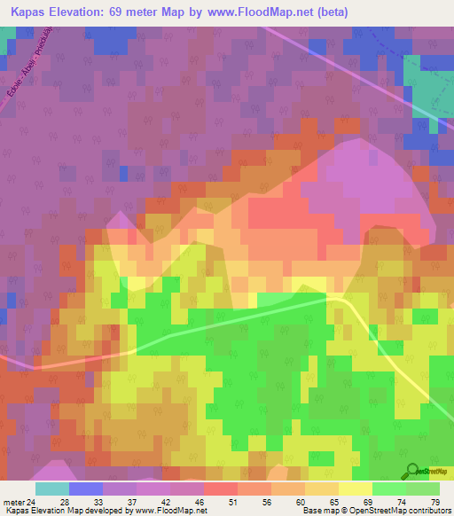 Kapas,Latvia Elevation Map