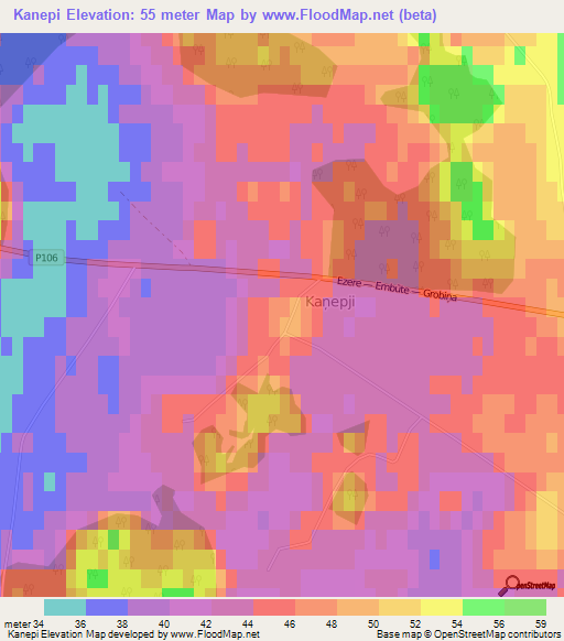 Kanepi,Latvia Elevation Map