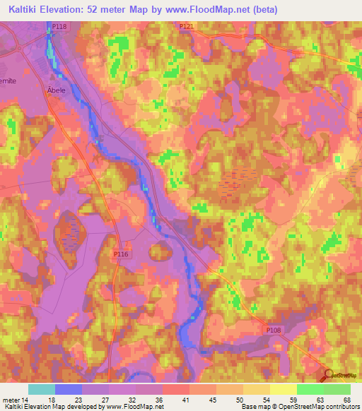 Kaltiki,Latvia Elevation Map