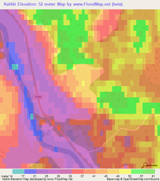 Kaltiki,Latvia Elevation Map