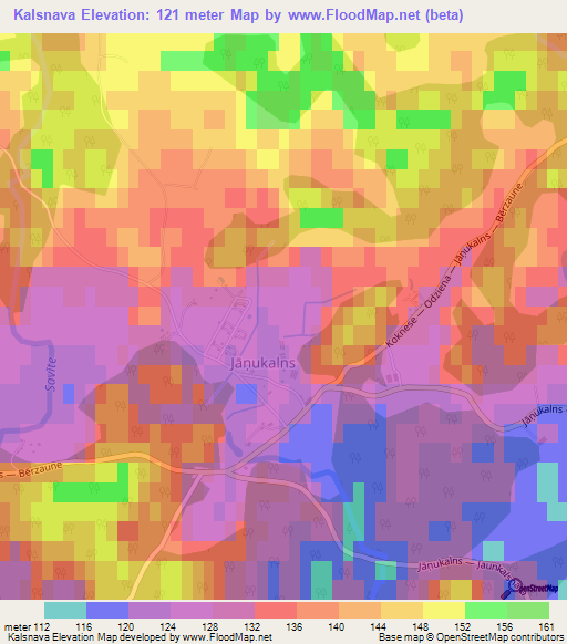 Kalsnava,Latvia Elevation Map