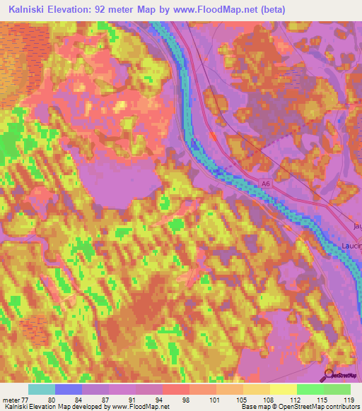 Kalniski,Latvia Elevation Map