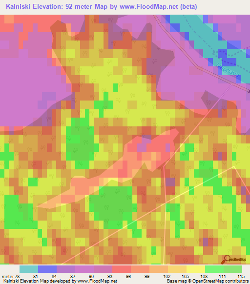 Kalniski,Latvia Elevation Map