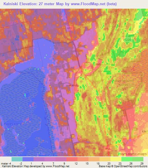 Kalniski,Latvia Elevation Map