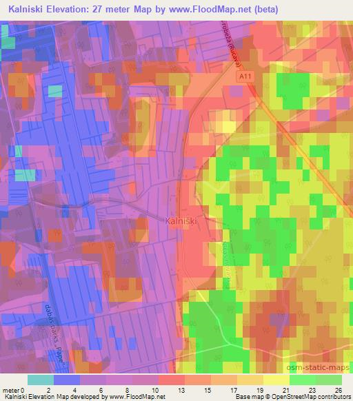 Kalniski,Latvia Elevation Map